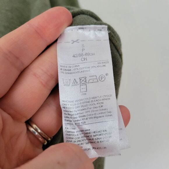 Banana Republic Stretch Cotton Olive Green Short Sleeve Sweater Boat Neck Small - Picture 3 of 5